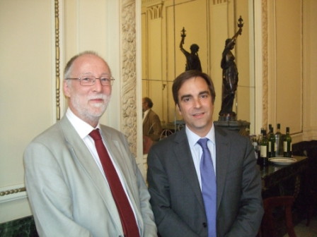 Luciano Cruz-Coke, the Chilean Minister for Culture with Clive Gray