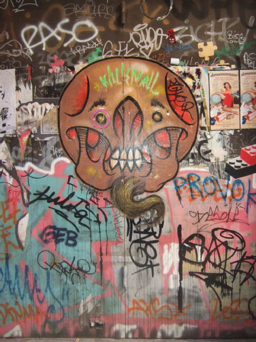 Graffitied doorway, Barcelona
