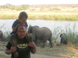 With the elephants
