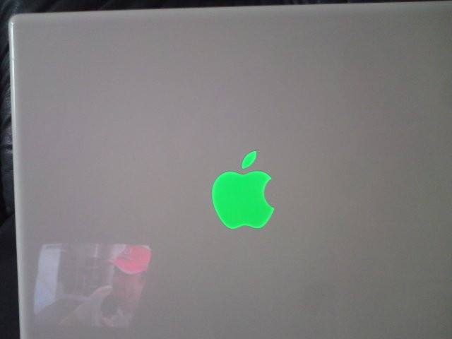 iBook green Apple logo open