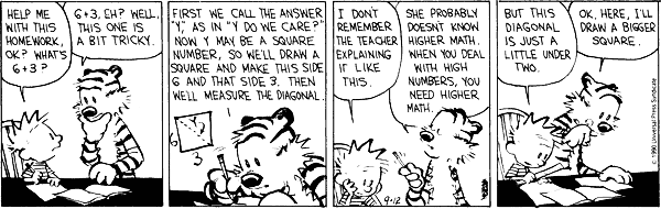 Calvin and Hobbes maths strip