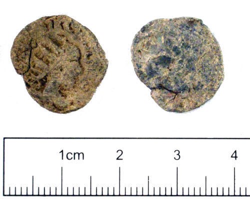 A lead coin from Yorkshire, depicting Emperor with radiate crown, possibly also used as a token (PAS database YORYM-AF42B3)