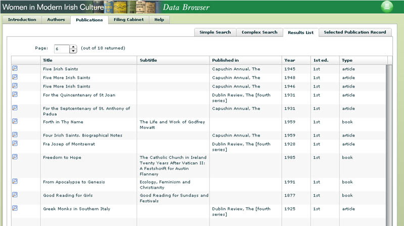 WiMICBrowser publication search results