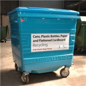 blue recycling bins for all recycling