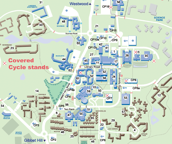 Covered Cycle Stands on main campus