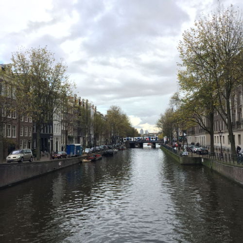 Pretty view of the famed Amsterdam canals