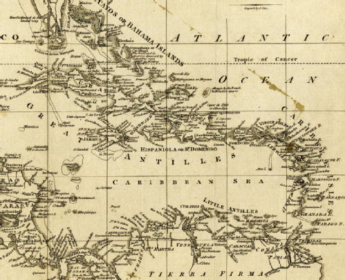 1781 map of caribb