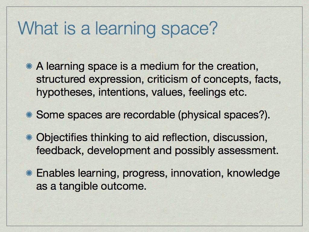 Slides From A Presentation On The 3 Types Of Learning/design Space, 01 ...